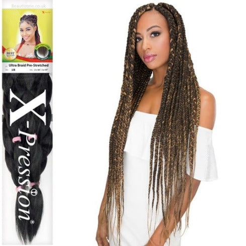 Xpression Lagos Braid Pre Stretched Hair Extensions - 2x42" - 2x46" Lengths